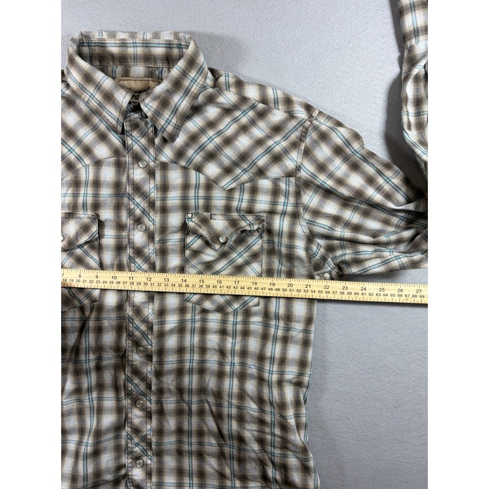 Wrangler Pearl Snap Western Aztec Long Sleeve Mens Shirt Size L - Picture 2 of 7